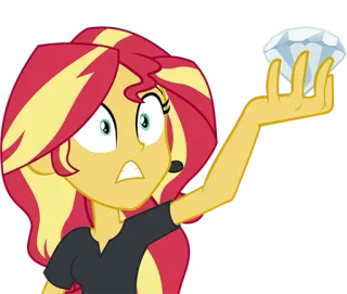 ☹️ Sunset Shimmer My Little Pony: Equestria Girls アニメ, エクエストリア・ガールズ, サンセットシマー, ダイヤモンド, 女の子 whatsapp sticker