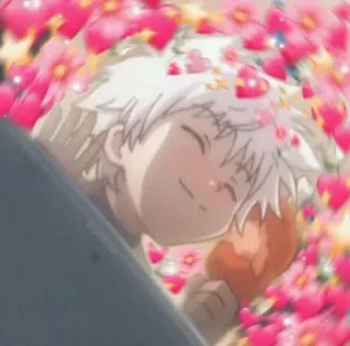 💞 Killua Zoldyck Hunter x Hunter Killua Zoldyck, Hunter x Hunter, anime, carino, cuori telegram sticker