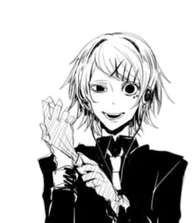 😈 Anime, Manga, Karakter, Hitam putih, Gambar telegram sticker