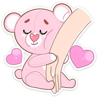 🥰 urso, fofo, abraço, coração, rosa, amor, kawaii, ursinho de pelúcia telegram sticker