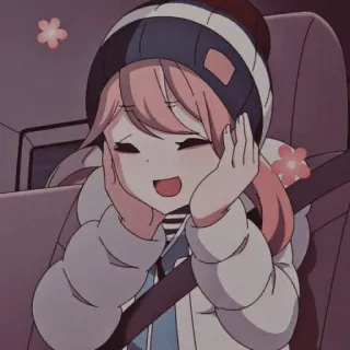 🌸 Anime, Cartoon, Schattig, Meisje, Kawaii, Zittend, Passagier telegram sticker