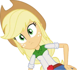 😳 Applejack My Little Pony: Equestria Girls kartun, Equestria Girls, Applejack, My Little Pony, karakter telegram sticker