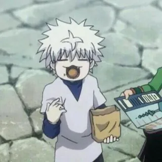 💞 Killua Hunter x Hunter Anime, Ragazzo, Cartone animato, Killua, Hunter x Hunter, Snack telegram sticker