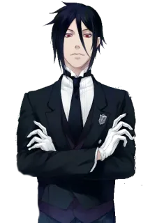 😐 Sebastian Michaelis Black Butler anime, sebastian, butler, anime character telegram sticker