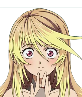 😳 Anime, Manga, Personaggio, Capelli Biondi, Ragazza, Cartone animato whatsapp sticker