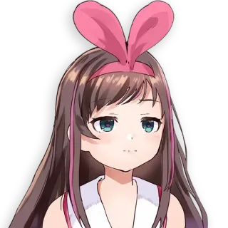 😶 Kizuna AI Garota anime, Youtuber virtual, Kizuna Ai, Orelhas de coelho, Vtuber telegram sticker