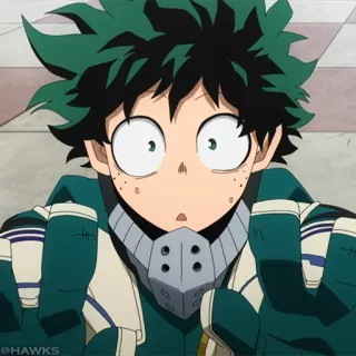 🟩 Izuku Midoriya My Hero Academia HAWKS Anime, Manga, My Hero Academia, Deku, Izuku Midoriya, Superheld, Cartoon, Charakter whatsapp sticker