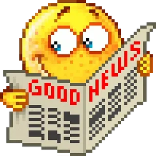 🗞 GOOD NEWS ニュース, 新聞, 読書, 笑顔, 良い telegram sticker