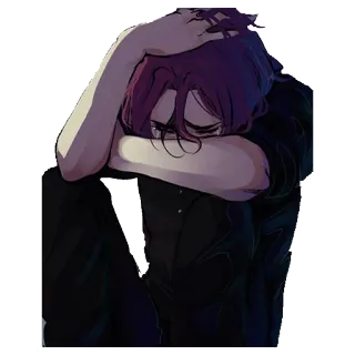 😭 traurig, deprimiert, Anime, Person, emotional, weinend whatsapp sticker