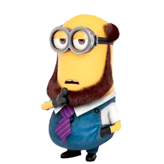 😨 minion, beard, suit, glasses, funny telegram sticker