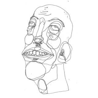 😌 kunst, porträt, gesicht, skizze, zeichnung, hässlich, grotesk telegram sticker