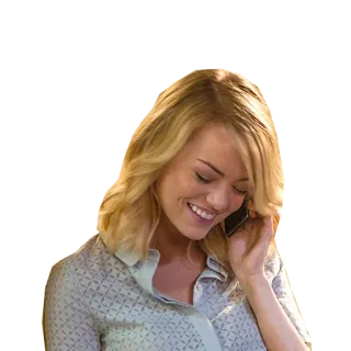 📞 여자, 금발, 전화, 미소, 사람, 소통, 기술 telegram sticker