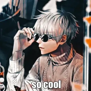 😎 so cool Anime, Cool, Charakter, Mann, Brille whatsapp sticker
