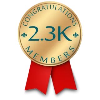 ⚜ CONGRATULATIONS 2.3K MEMBERS congratulations, members, gold, award, achievement, celebration telegram sticker
