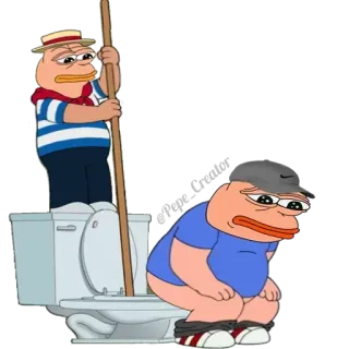 🐸 Pepe the Frog pepe, grenouille, toilettes, meme telegram sticker