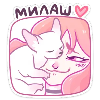 ❤️ МИЛААШ chien, chihuahua, mignon, kawaii, rose, fille, animal de compagnie, adorable whatsapp sticker