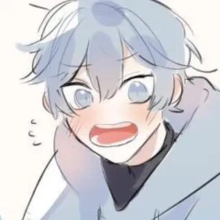 😶 anime, cartoon, manga, boy, shocked, expression, character telegram sticker