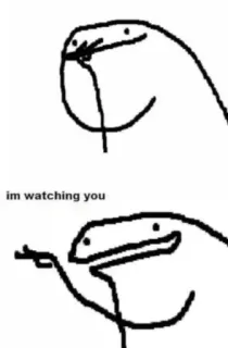 👀 im watching you watching, eye, stick figure, observing, creepy telegram sticker