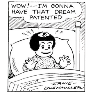 💡 WOW!---I'M GONNA
HAVE THAT DREAM
PATENTED cartoon, dream, patent, comic, illustration telegram sticker