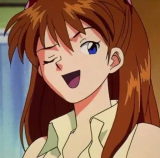 😉 Asuka Langley Soryu Neon Genesis Evangelion anime, girl, character, Asuka, Evangelion telegram sticker