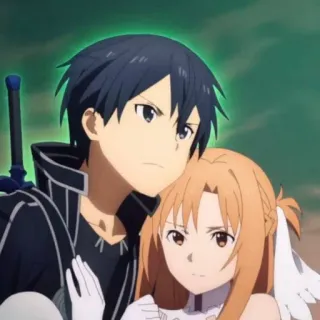 🥰 Kirito and Asuna Sword Art Online Anime, Sword Art Online, Kirito, Asuna telegram sticker