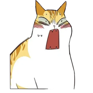 😳 kucing, marah, kartun, kucing, hewan, stiker telegram sticker