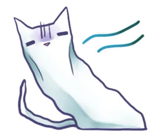 😨 gato, fantasma, divertido, blanco, mascota, animal, pegatina whatsapp sticker