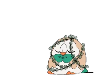 🌚 Rowlet pokemon, brindibou, endormi, mignon, hibou telegram sticker