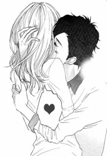 ❤ マンガ, カップル, ロマンス, アニメ, 愛, ハート telegram sticker