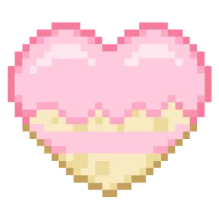 💖 heart, pixel art, pink, donut, love, sweet telegram sticker
