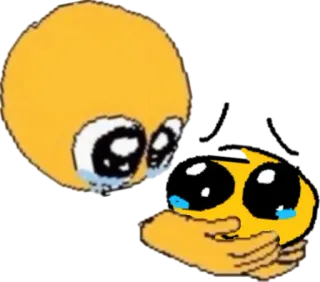 🤗 Emoji, Triste, Chorando, Fofo, Amarelo, Adesivo whatsapp sticker