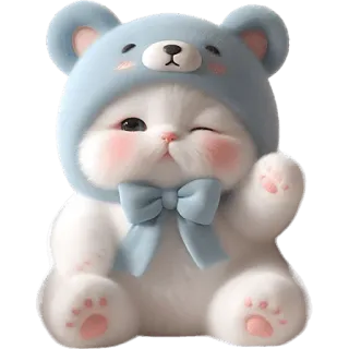 😉 小猫, 猫, 可爱, 动物, 卡通, 熊, 萌 telegram sticker