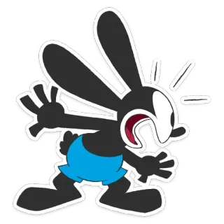 😬 Oswald the Lucky Rabbit dibujos animados, conejo, personaje, retro, animación, vintage telegram sticker