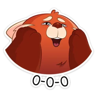 😌 O-O=O แพนด้าแดง, น่ารัก, สัตว์, การ์ตูน, สติกเกอร์, สีแดง, แพนด้า telegram sticker