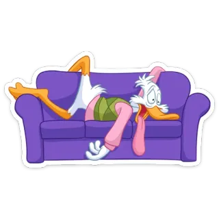 🤪 Donald Duck cartoon, duck, disney, character, lazy, couch telegram sticker