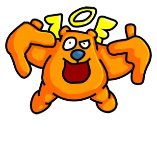 😇 10F cartoon, bear, middle finger, offensive, humor, gesture telegram sticker