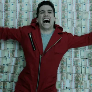 😂 Money Heist La Casa de Papel, Netflix, Combinaison rouge, Braquage, Casse telegram sticker