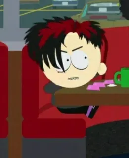 🖕 Goth Kid South Park South Park, Goth Kid, Cartoon, Emo, Animation telegram sticker
