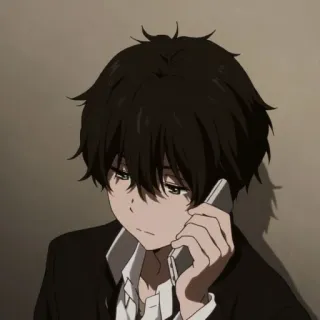 🔒 Anime, Menino, Telefone, Triste, Personagem, Mangá telegram sticker