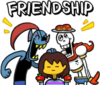 😀 FRIENDSHIP amitié, dessin animé, gaming, Undertale telegram sticker