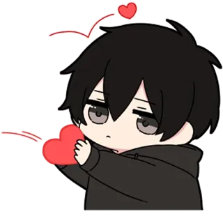 ❤️ anime, heart, cute, chibi, love telegram sticker