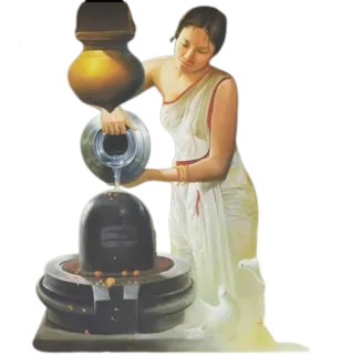 ✨ indian culture, hinduism, religious, woman, lingam telegram sticker