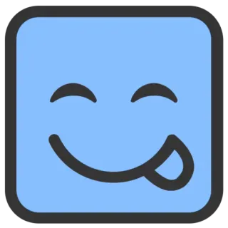 😋 Emoji, Lengua, Cuadrado, Cara, Sonrisa telegram sticker