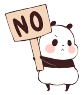 👎 NO Cartoon, Nee, Protest, Leuk, Dier telegram sticker