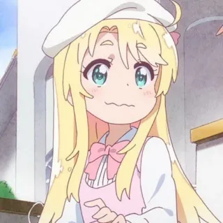 🎐 chica anime, linda, rubia, personaje, pegatina telegram sticker
