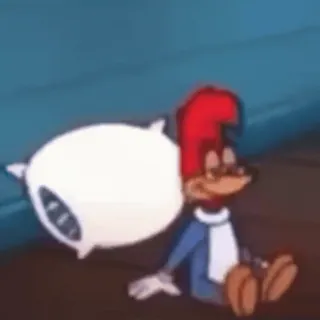 🥱 Woody Woodpecker kreskówka, dzięcioł, animowany, śmieszne, poduszka whatsapp sticker