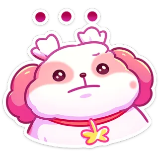 😐 dog, cute, pink, animal, cartoon, pet, emoji telegram sticker
