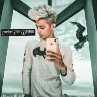 🤳 Lucky the Styles hombre, selfie, estilo, logo batman, águila whatsapp sticker
