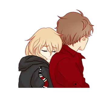 🤗 coppia, abbraccio, anime, carino, amore, relazione telegram sticker