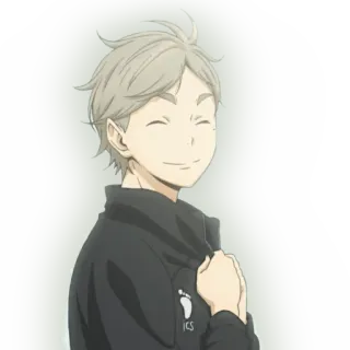 😊 Sugawara Koushi Haikyuu!! Аниме, Haikyuu, Сугавара Коуши, улыбается, Персонаж telegram sticker